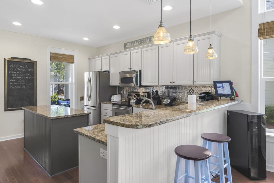 Kitchen & Breakfast Bar with Beverage Fridge
