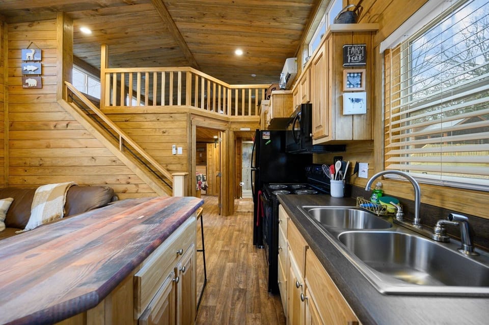 A standard supply of cooking equipment is provided. If your meals require any special capabilities or large sized cooking equipment it's probably best to plan on bringing what you need with you.