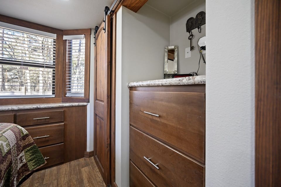 You have plenty of storage options to unpack and stay a while!