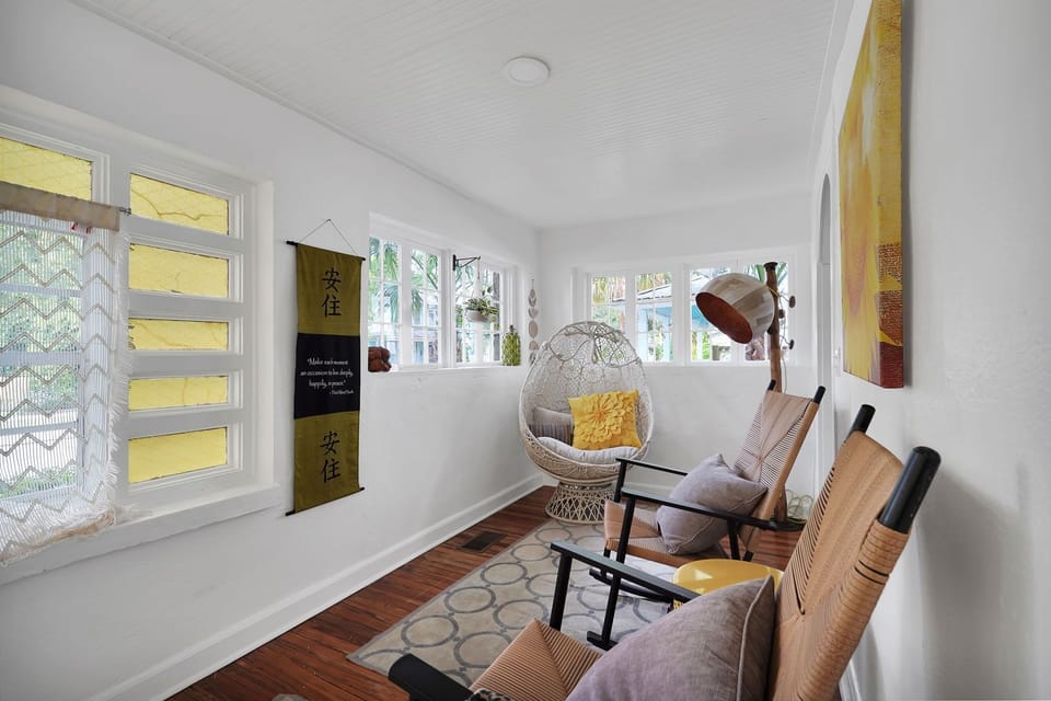 Swing back in these rocking chairs!