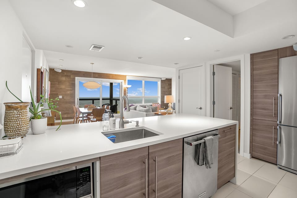 Enjoy the mountain views while preparing a home cooked meal.