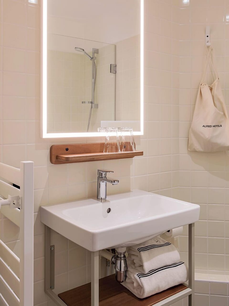 Free toiletries, hair dryer, towels