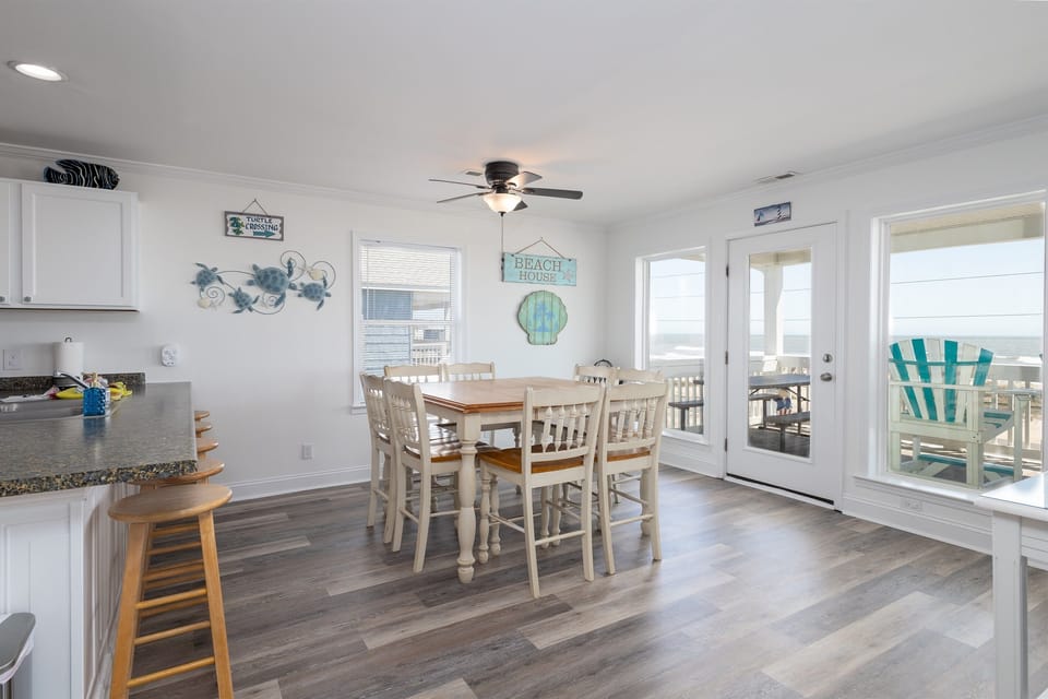Dining area views of the beach