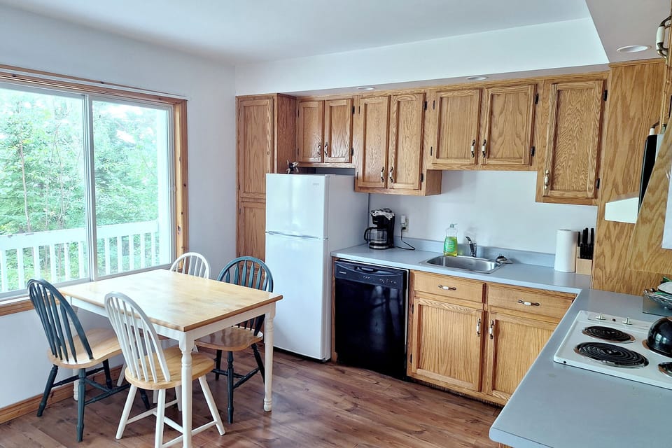 Two-bedroom Chalet Garden View | Private kitchen | Fridge, microwave, coffee/tea maker, toaster