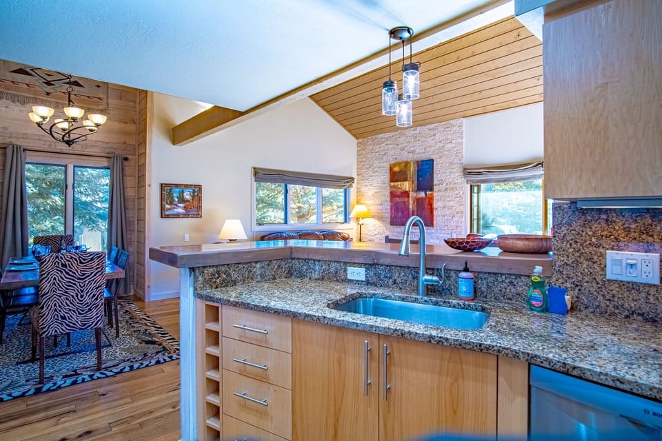 Open kitchen for conversation