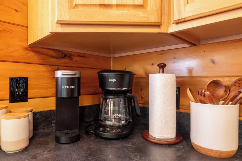 Coffee station in kitchen corner