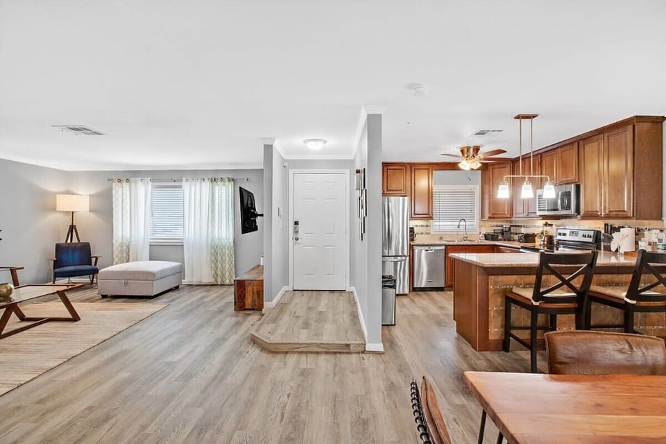 Living room and kitchen