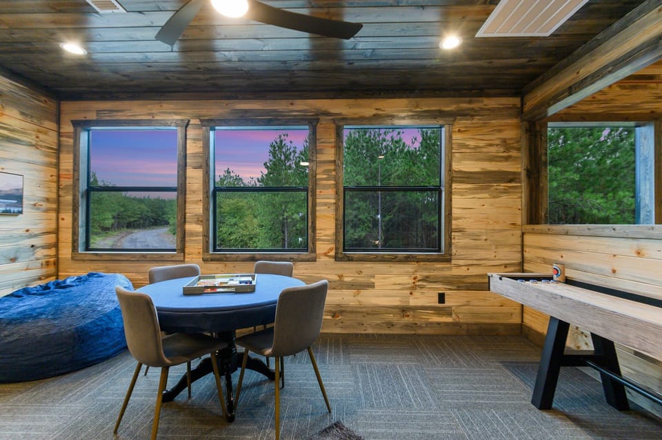 Sip and Stay Hideaway Cabin Game Room