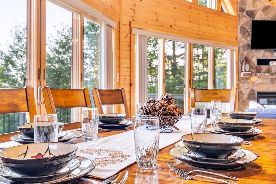 The dining table is a sight to behold, 
