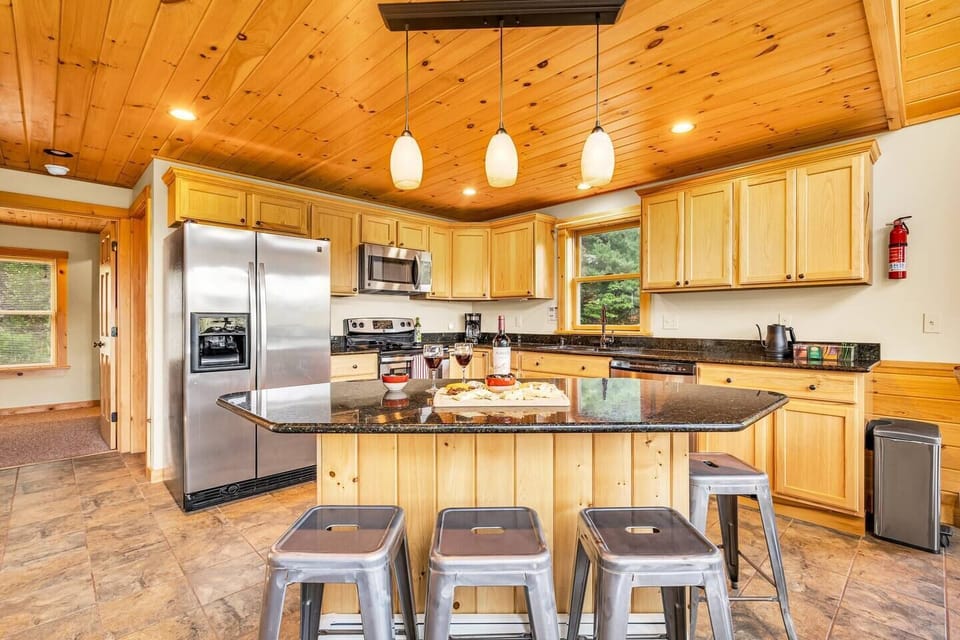 The kitchen is a lovely space, fully equipped and ready for culinary adventures.