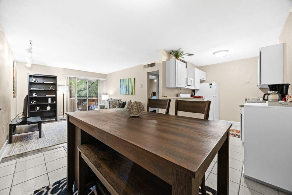Dining area adjacent to the kitchen and living area