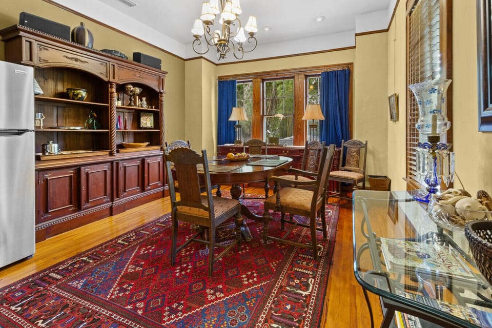 Dining Room with Person Rug, Seating for 6 and Plenty of Light