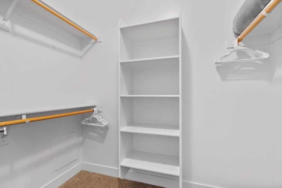 Walk-in closet in the primary bedroom