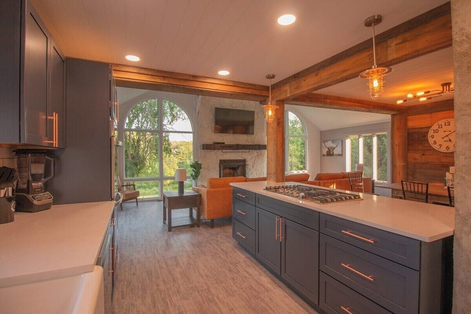 Modern Kitchen with 2 refrigerators and a 36" cooktop