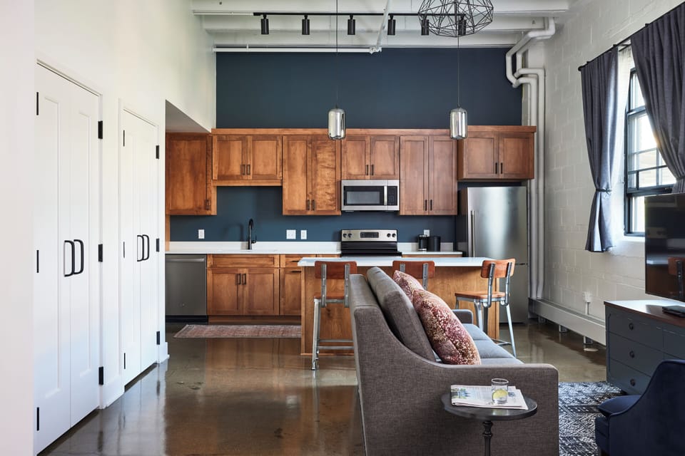 Memory foam beds, desk, blackout drapes, iron/ironing board