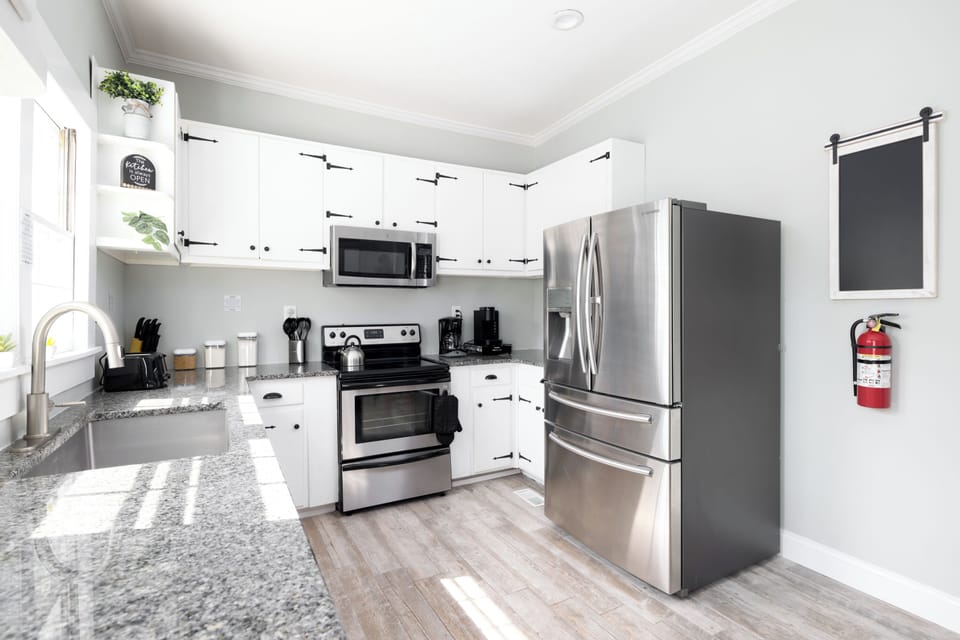 Fully equipped kitchen with full-size appliances and everything you need to cook