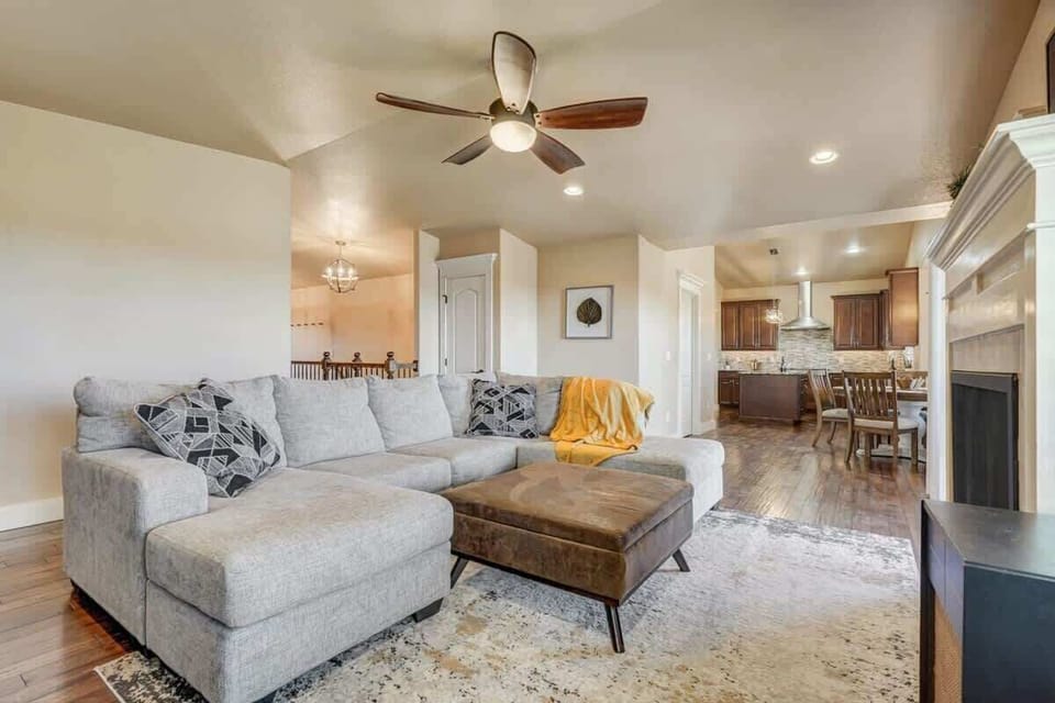 We have a large sofa in the living room!