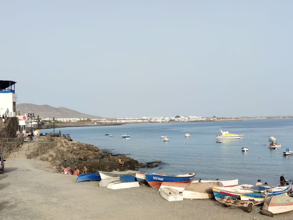 Playa Blanca's old harbour is the start of the seafront promenade