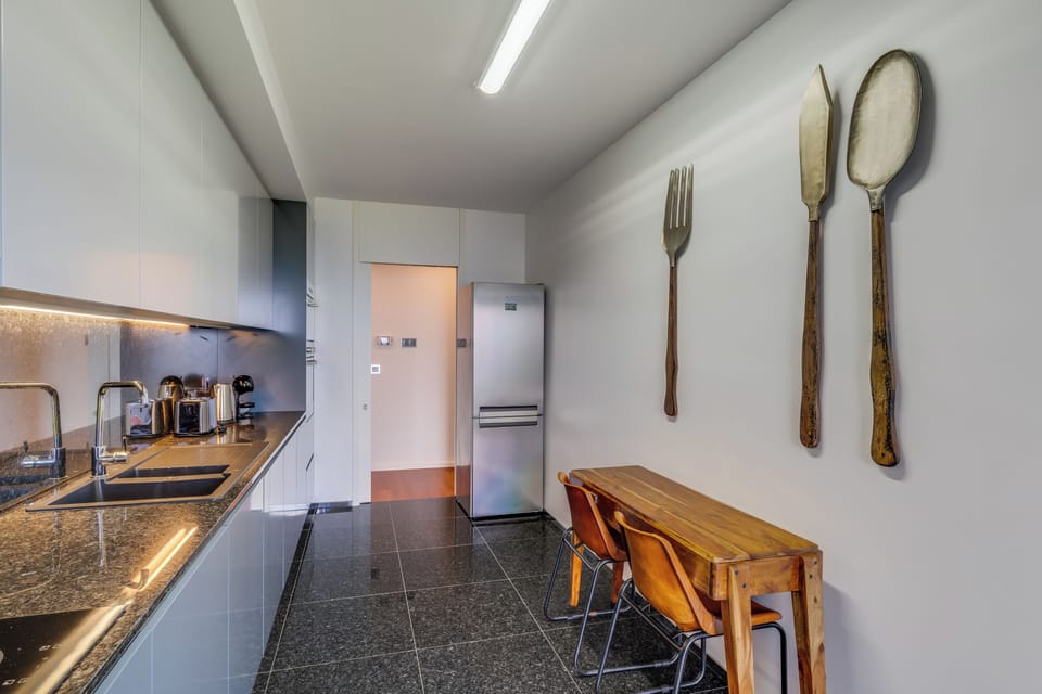 Panoramic Apartment | Private kitchen | Espresso maker, fridge, microwave, oven