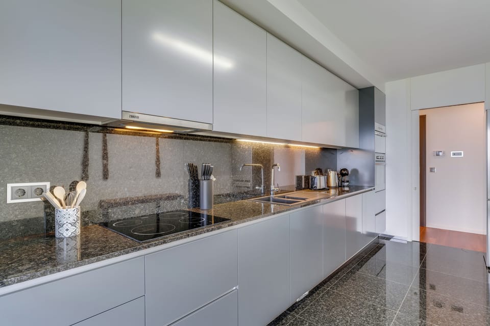 Panoramic Apartment | Private kitchen | Espresso maker, fridge, microwave, oven