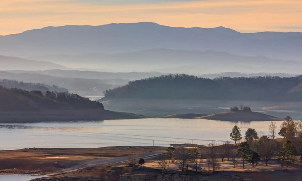 View of Douglas Lake in the winter time