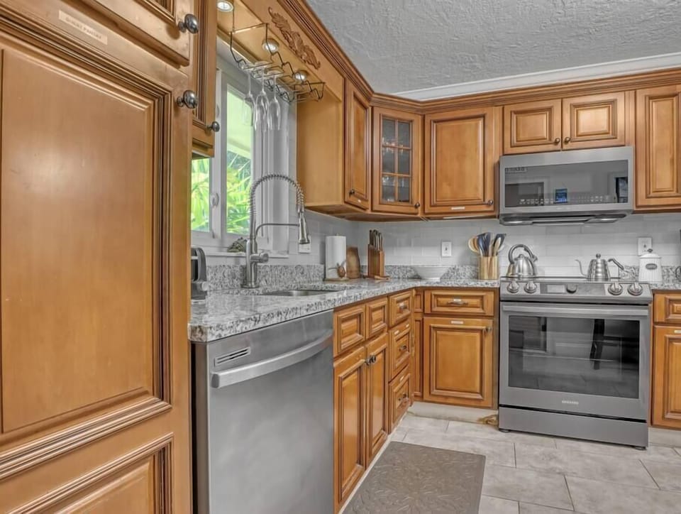 Kitchen, view from game room