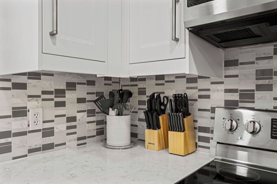 Spacious and fully-stocked kitchen