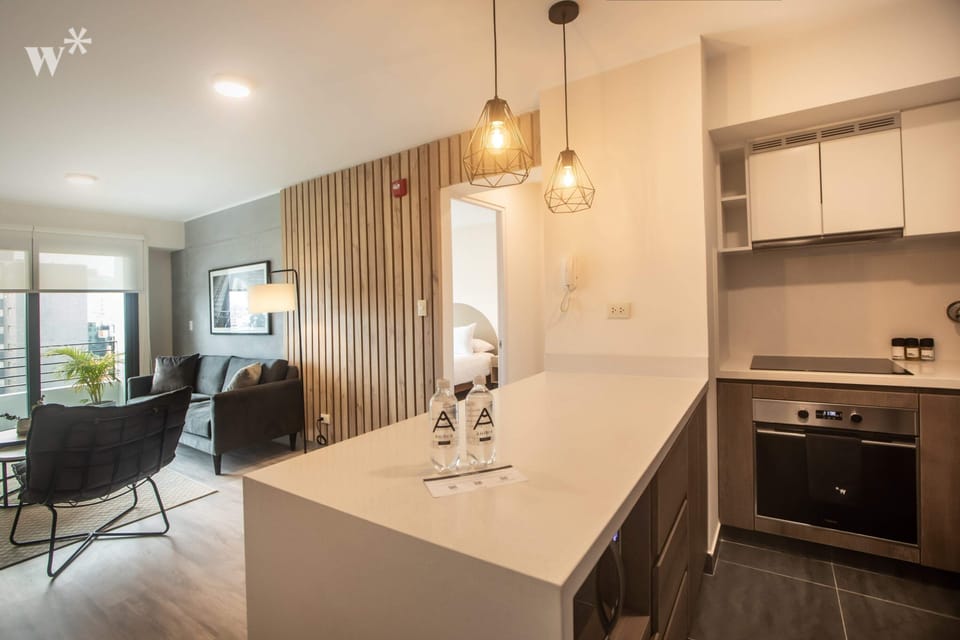 Apartment (902) | Private kitchen | Microwave, oven, coffee/tea maker, electric kettle