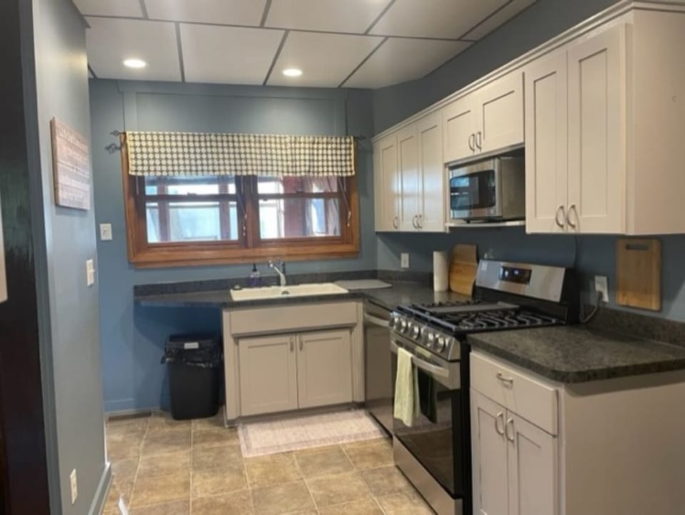 Kitchen fully stocked with all the essentials to meet your cooking needs.