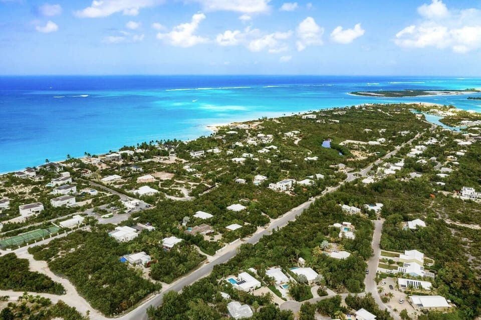 Aerial view of the Turks and Caicos island.