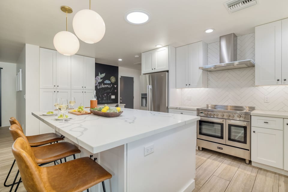 Stainless steel, high-end appliances.