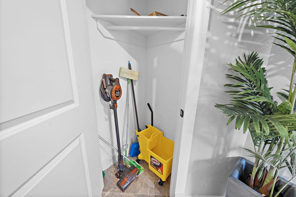 Cleaning equipment included.