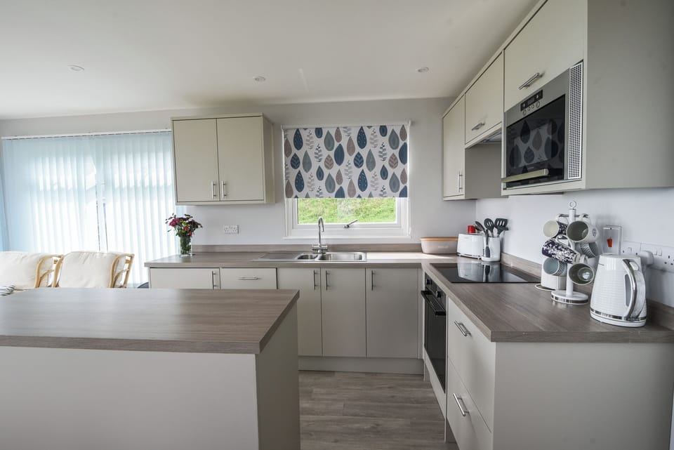 Fridge, dishwasher, electric kettle, toaster