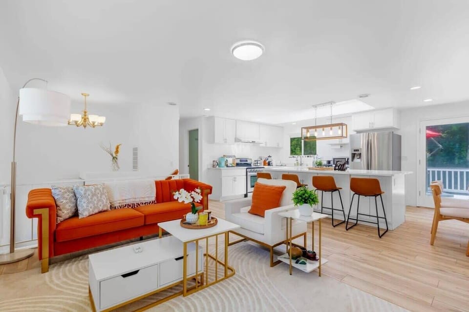 Here is the open concept kitchen and living room