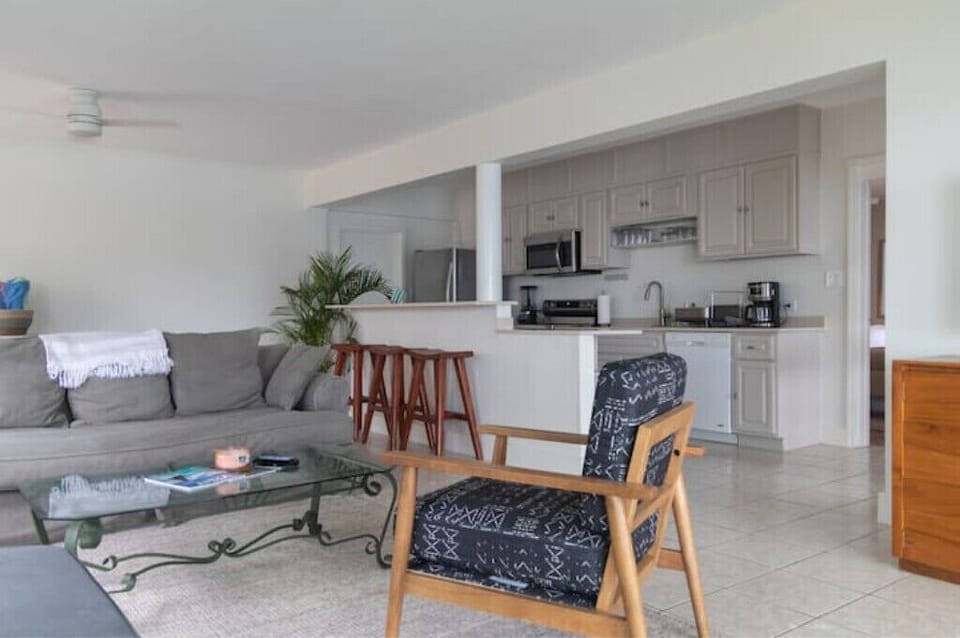 Bright and spacious open concept living room. 