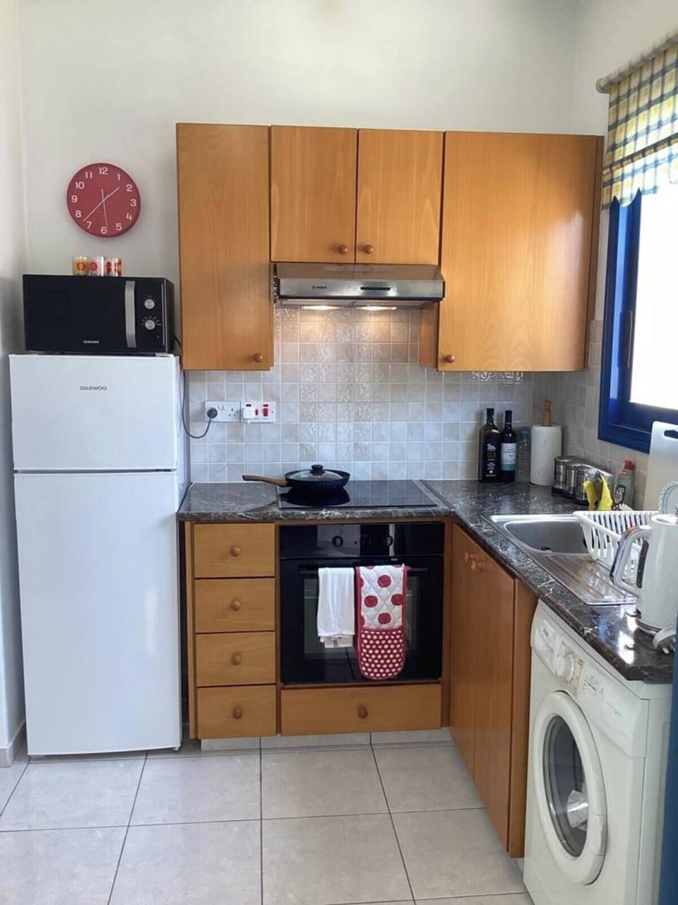 Fully equipped kitchen with everything you would need to cook.