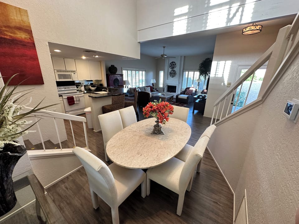 Open floor plan with dining area