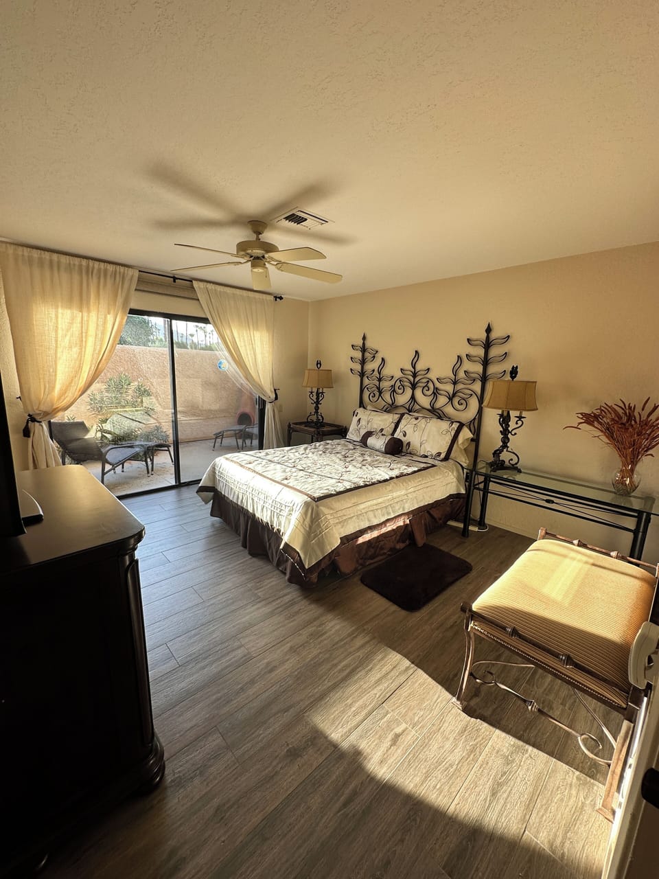Master bedroom number two with private patio