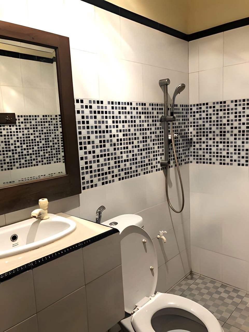 Shower, free toiletries, slippers, bidet