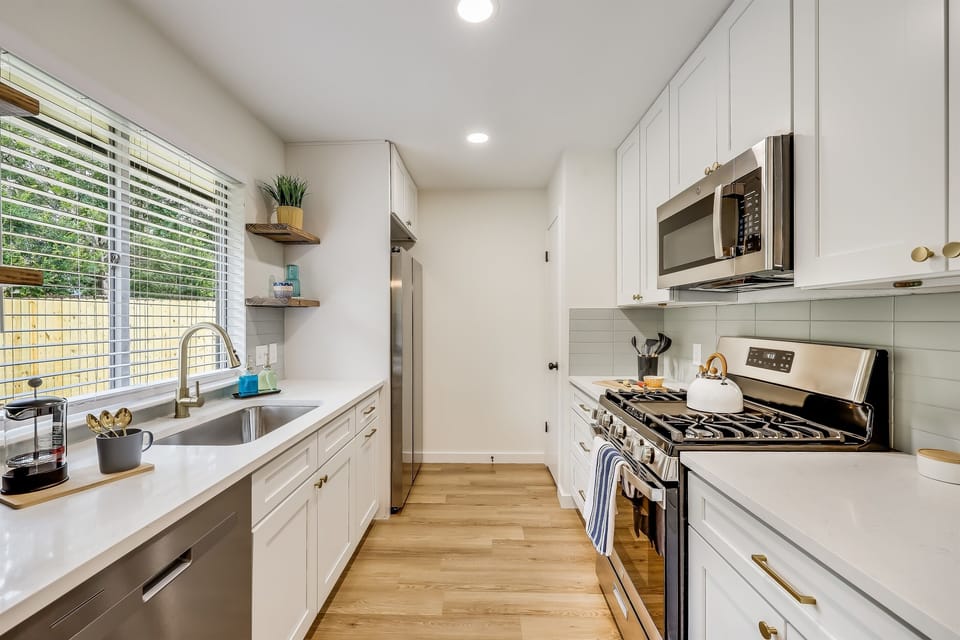 Kitchen - You have all new stainless steel appliances, coffee maker, french press. rice maker and an air fryer.