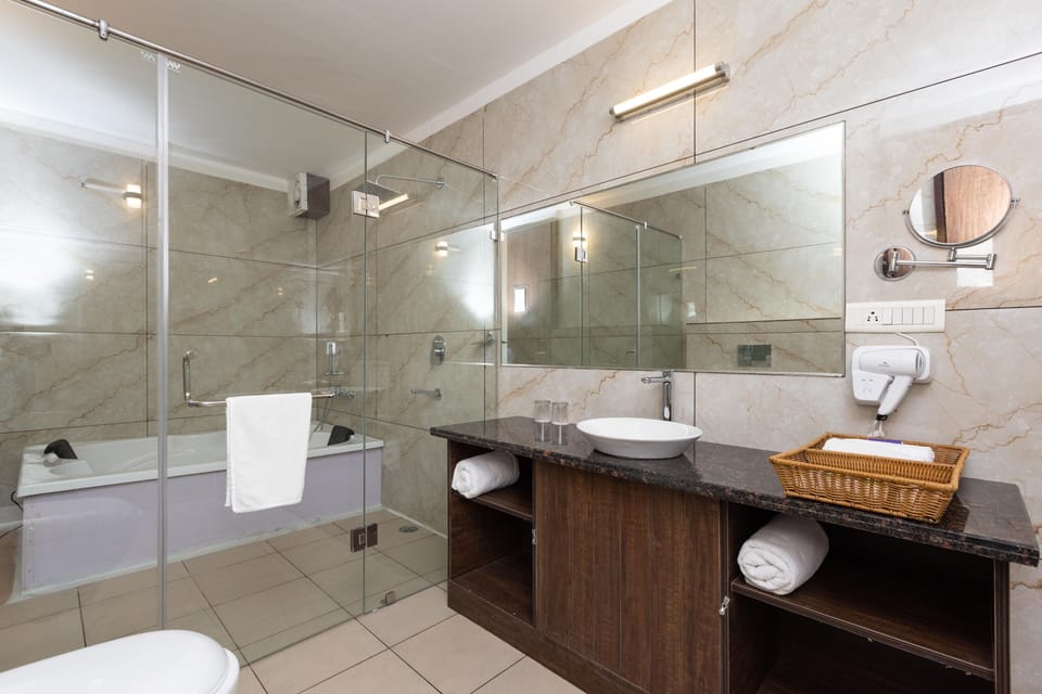 Free toiletries, hair dryer, bathrobes, slippers