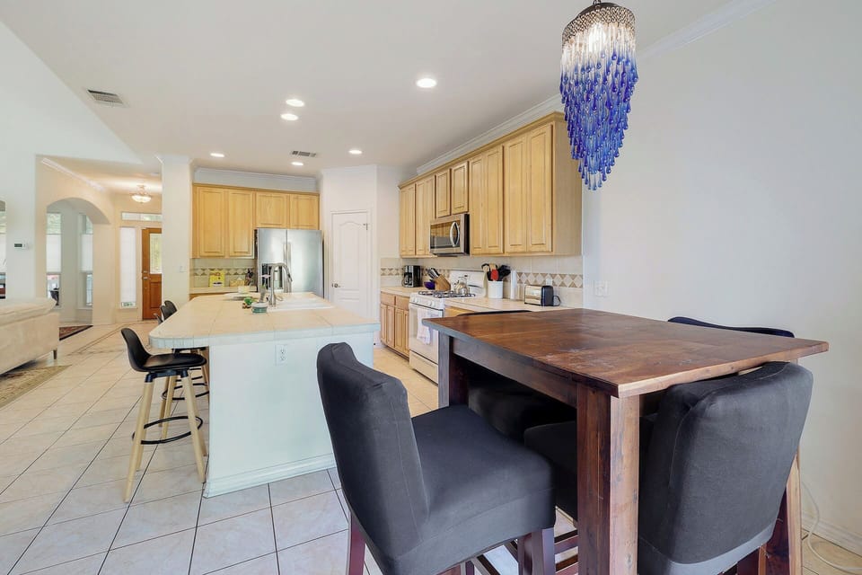 Open kitchen with dining nook