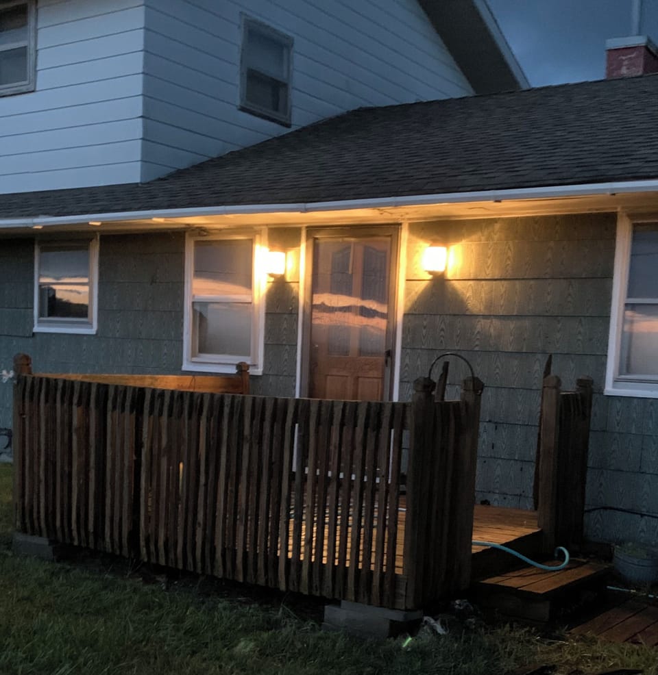 Porch lights on!