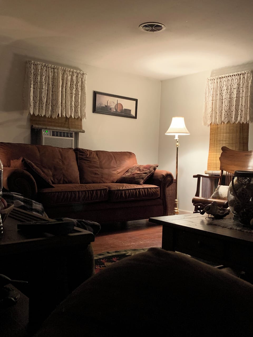 Plenty of seating with a couch & loveseat &  2 recliners & a rocking chair