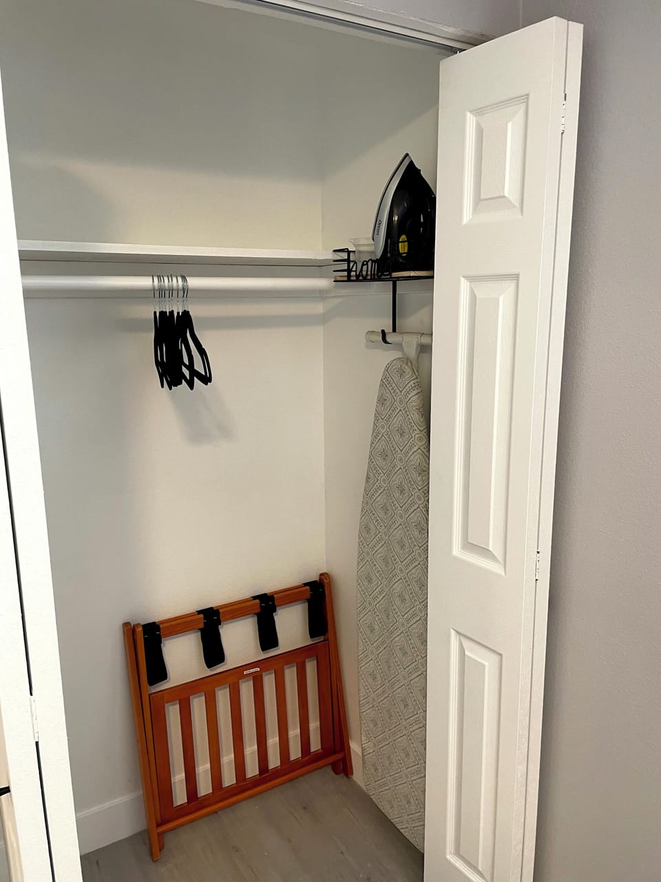 Essential Closet Amenities: Iron, Board, Luggage Storage