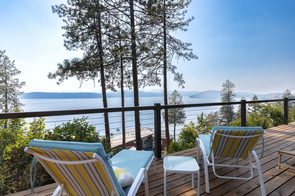 Lounge chairs on deck 