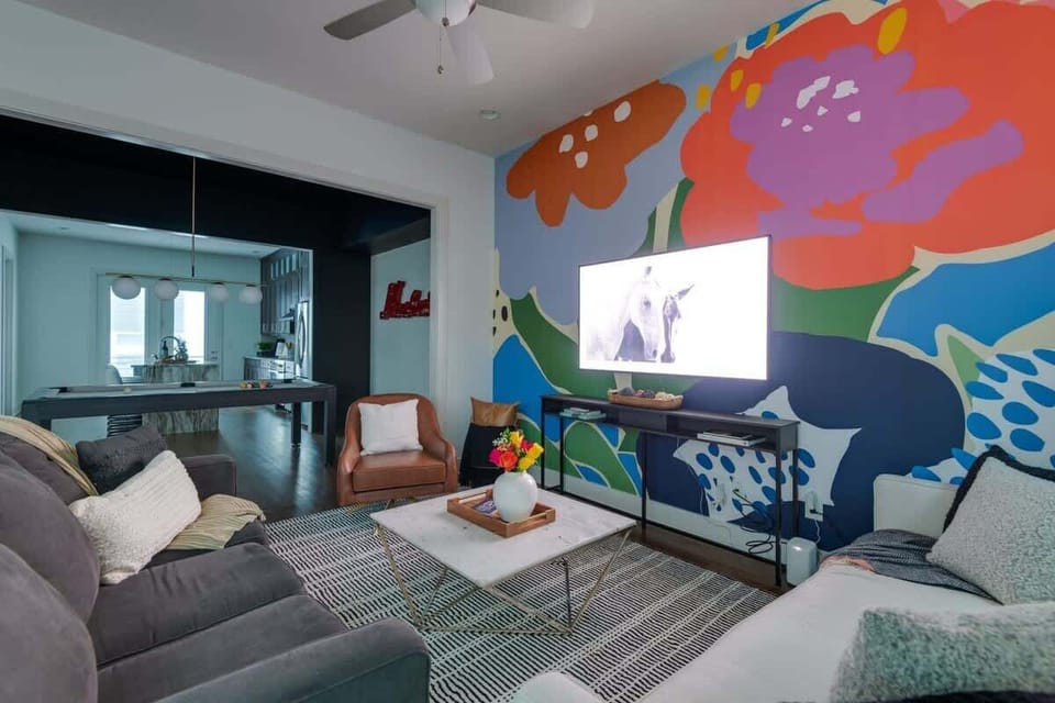 Stylish Living Room with a Smart TV 
