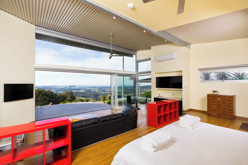 Luxury Studio Suite, 1 King Bed, Bathtub, Mountain View | Living area | 55-inch Smart TV with digital channels, DVD player