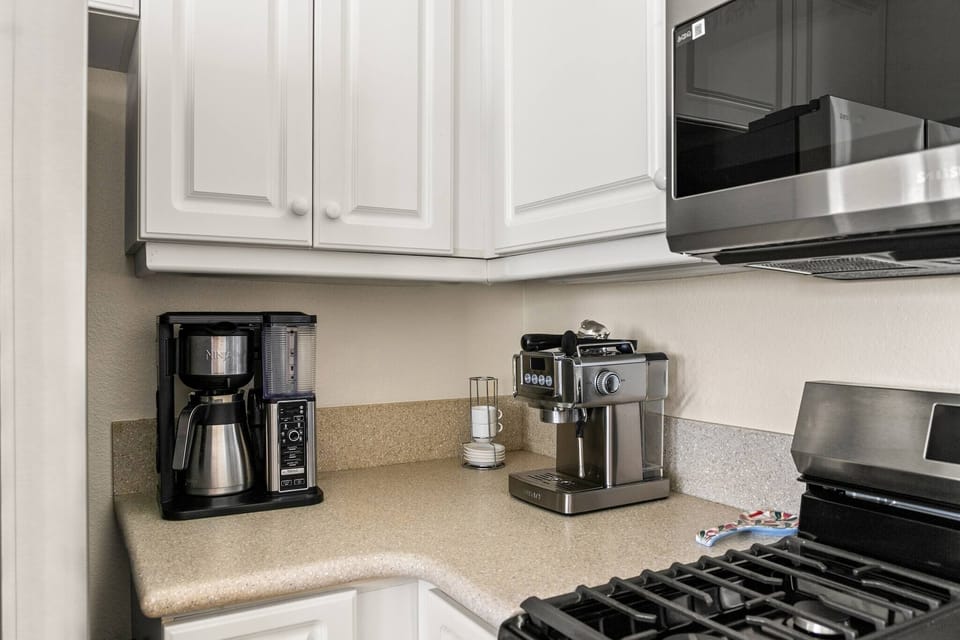 Lets not forget to the coffee and espresso machine