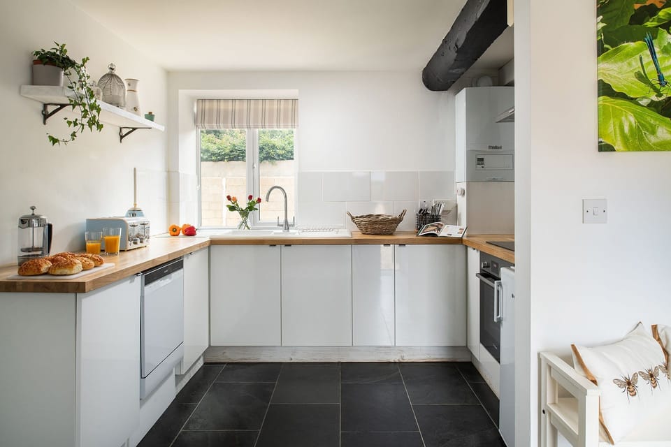 The kitchen at The Milking Parlour, Wiltshire